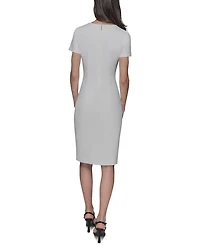 Scuba Crepe Soutache Dress