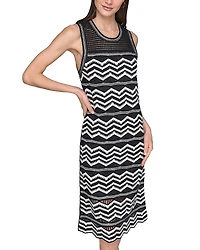 Karl Lagerfeld Paris Sleeveless Chevron Knit Dress