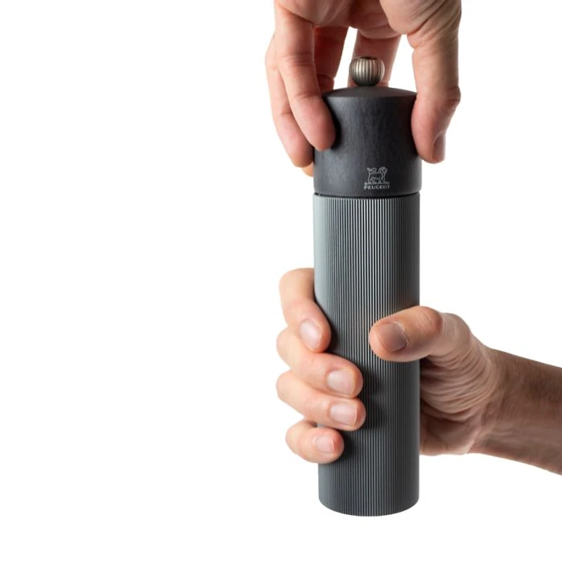 Line Pepper Mill, Carbon Aluminum and Beechwood, 9"