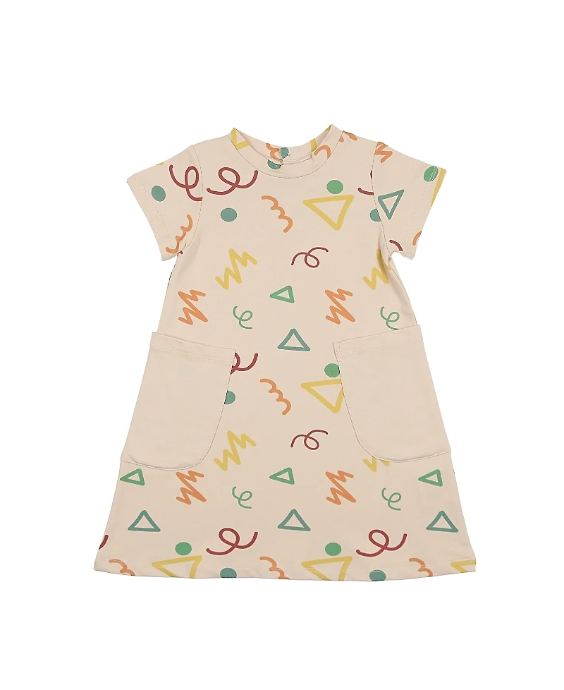 Maniere Girls' Summer Fun Short Sleeve Dress - Little Kid