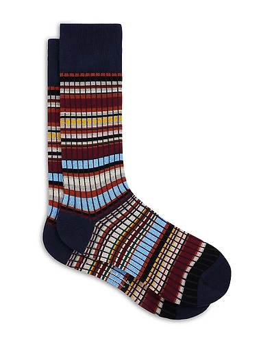 Paul Smith Signature Ribbed Grid Stripe Socks