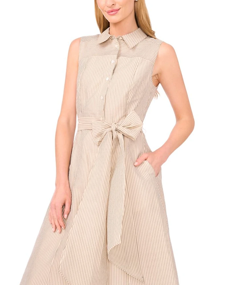 Sleeveless Midi Shirt Dress