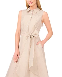 Sleeveless Midi Shirt Dress