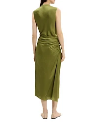 Ruched Midi Skirt Crushed Satin
