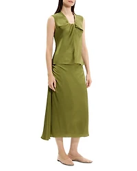 Twist Neck Blouse Crushed Satin