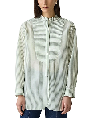 Theory Curved Hem Tuxedo Shirt