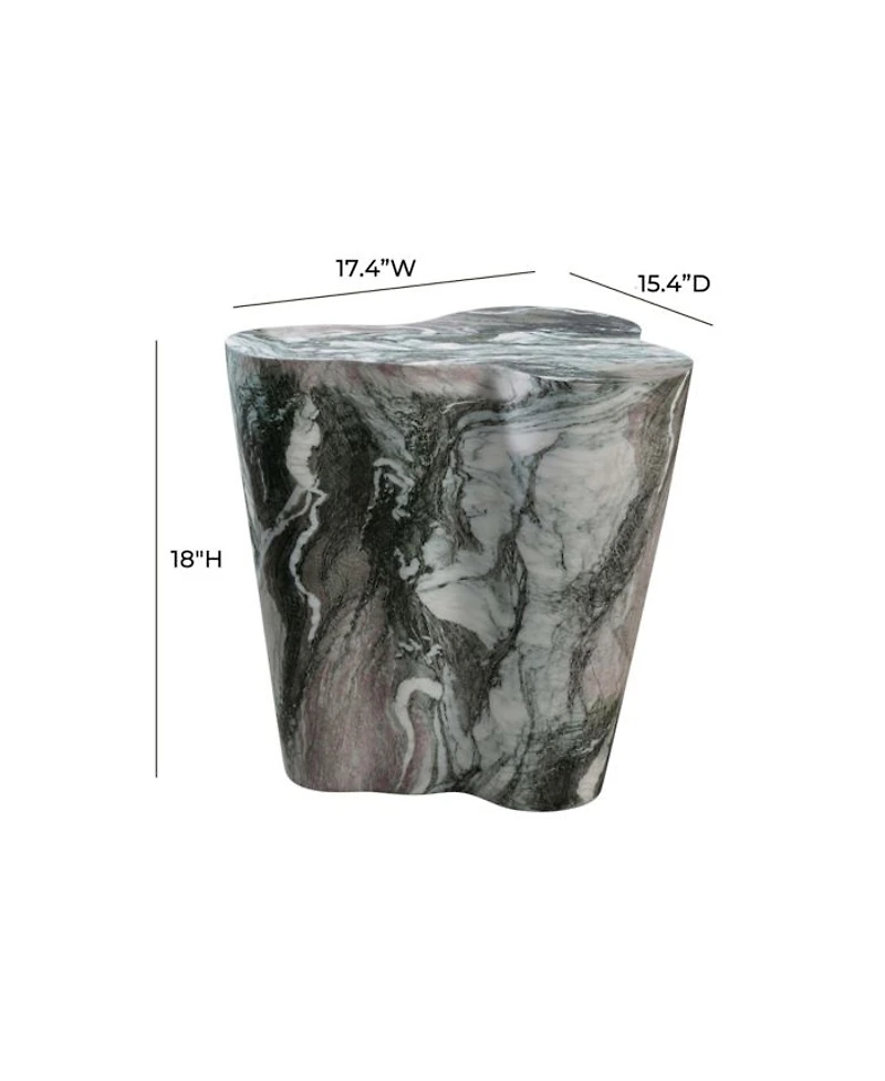 Slab Faux Marble Short Side Table
