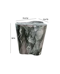 Slab Faux Marble Short Side Table
