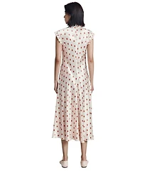 Cicely Polka Dot Satin Midi Dress