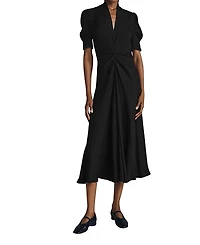 Ghost London Capri Crepe Short Sleeve Midi Dress