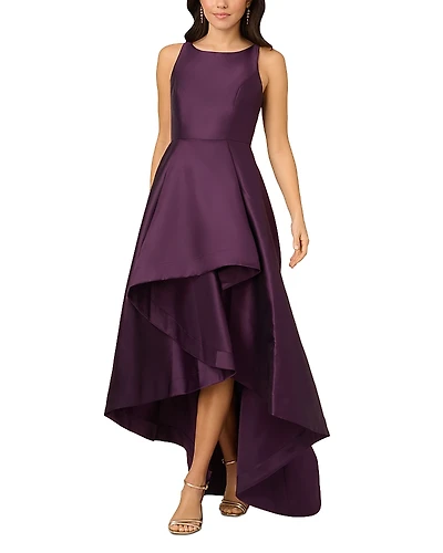 Adrianna Papell Mikado High Low Gown