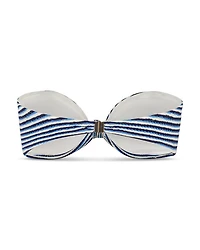 Textured Striped Bandeau Bikini Top