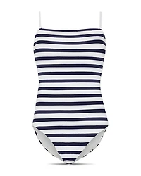 Nautical Metallic Striped Swimsuit