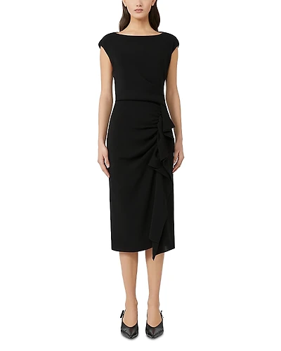 Max Mara Studio Aia Black Lightweight Cady Dress
