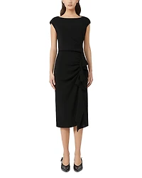 Max Mara Studio Aia Black Lightweight Cady Dress