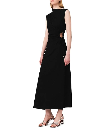 Maje Cutout Waist Maxi Dress