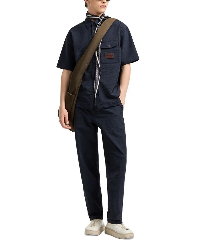 Regular Fit Textured Stretch Pants
