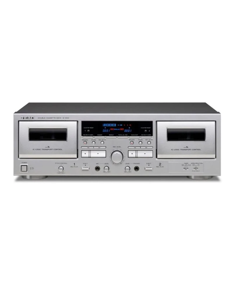 W-1200 Dual Cassette Player & Recorder with Pitch Control, Mic Input, & USB Out