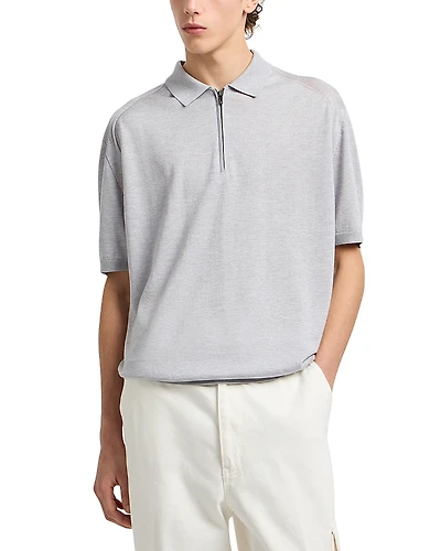 Emporio Armani Regular Fit Zip Knit Polo