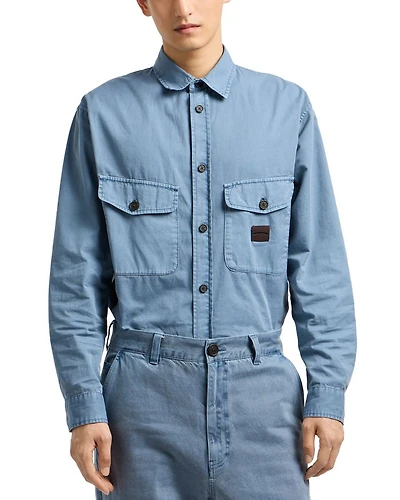 Regular Fit Twill Button Front Shirt