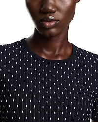 Striped and Polka Dot Jacquard Motif Dress