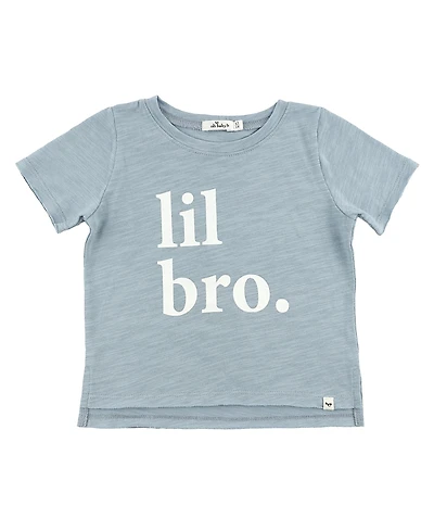 oh baby! Boys' lil bro. Cotton Slub Raw Edge Tee - Baby