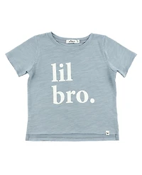 oh baby! Boys' lil bro. Cotton Slub Raw Edge Tee - Baby