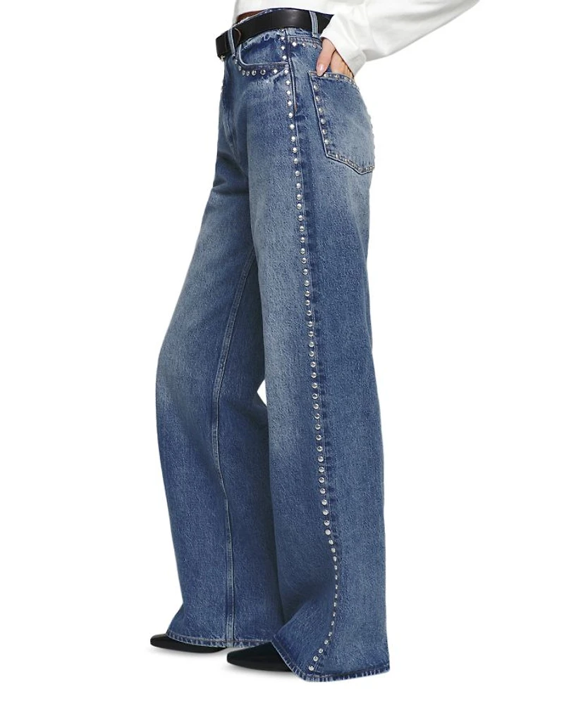Cary High Rise Slouchy Jeans Chesapeake Studded