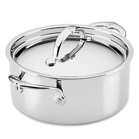 Hestan ProBond Luxe 4 Quart Polished Professional Clad Stainless Steel Soup Pot with Lid