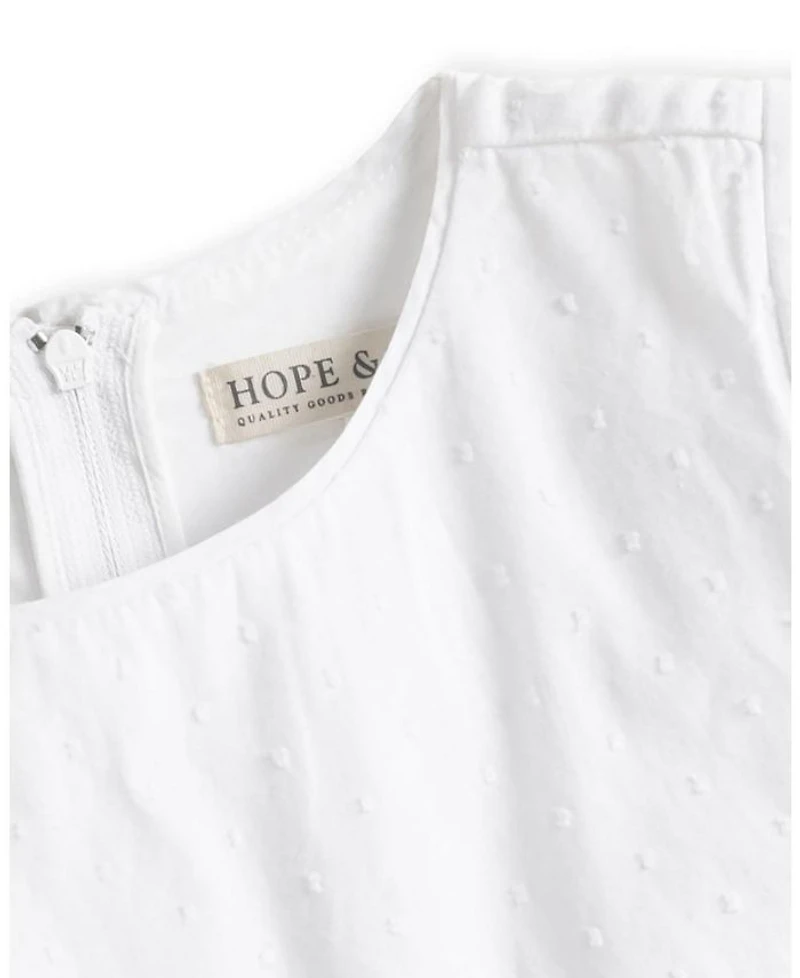 Hope & Henry Heirloom Girls' Organic Tulip Sleeve Swiss Dot Party Dress - Little Kid, Big Kid