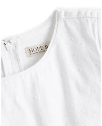 Hope & Henry Heirloom Girls' Organic Tulip Sleeve Swiss Dot Party Dress - Little Kid, Big Kid