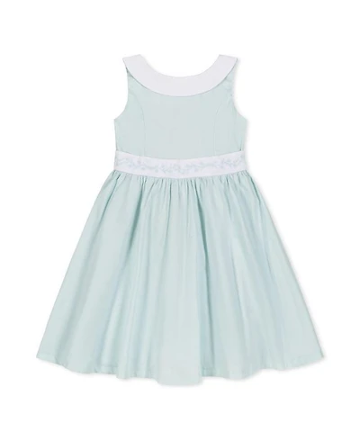 Heirloom Girls' Organic Round Collar with Embroidered Sash Sateen Party Dress - Little Kid, Big Kid