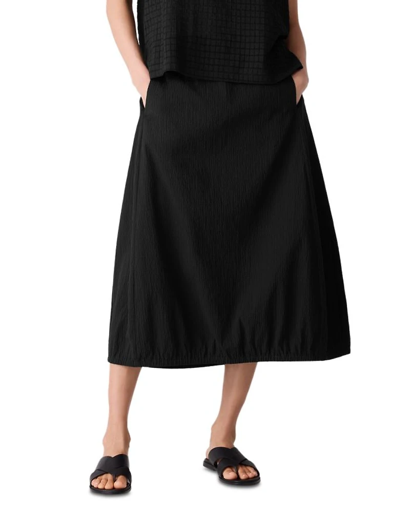 Lantern Textured Midi Skirt