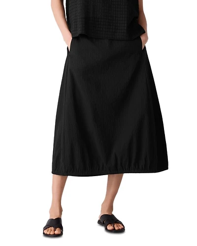 Lantern Textured Midi Skirt