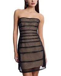 Bcbgmaxazria Sheer Volume Strapless Dress