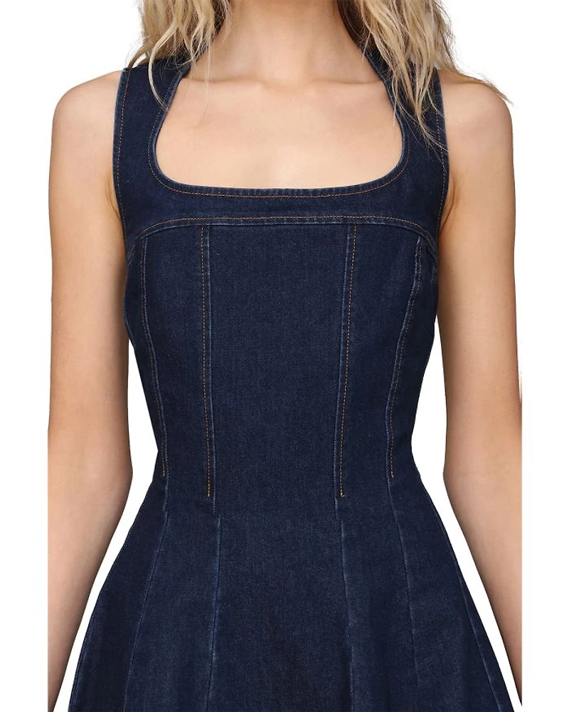 Panelled Fit & Flare Cap Sleeve Dress