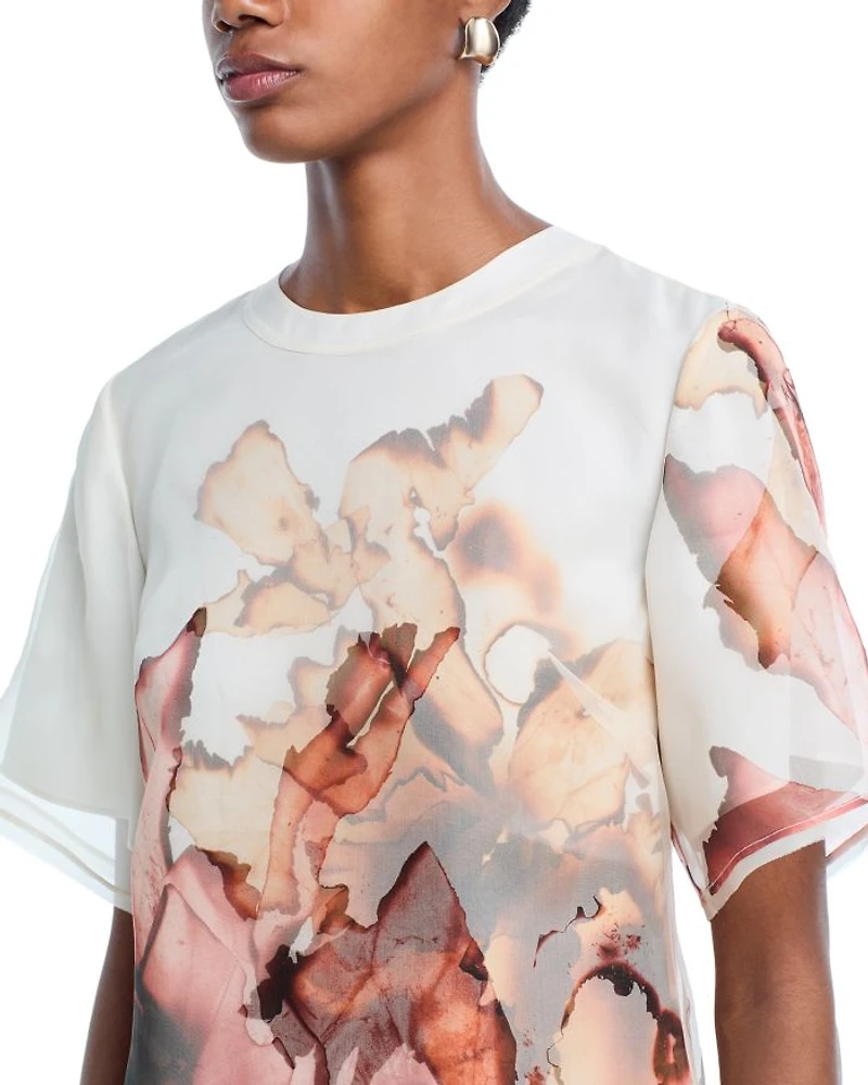 Multi Print Silk Organza Shift Dress