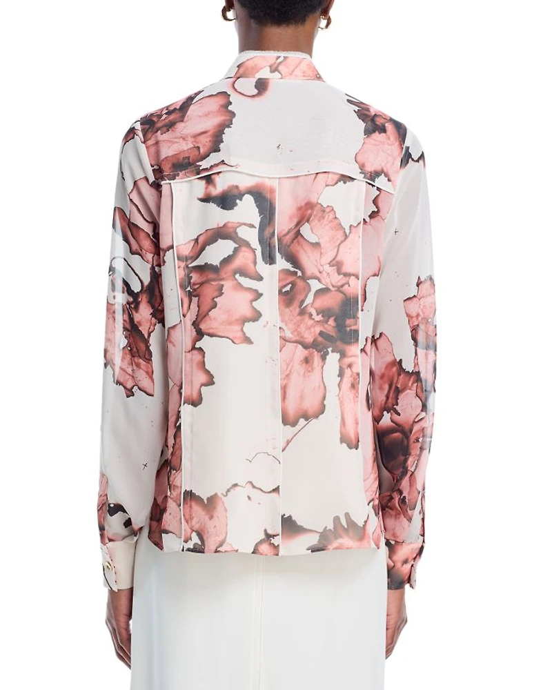 Burnt Floral Print Blouse