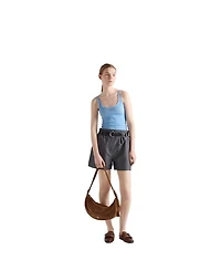 Demi-Lune Large Suede Shoulder Bag