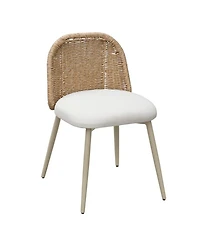 Alexa Rattan Performance Fabric Dining Chair