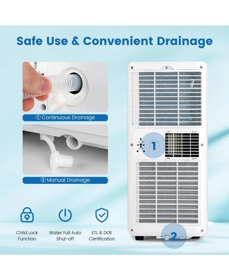 BTU Portable Air Conditioner with Dehumidifier & Fan Mode