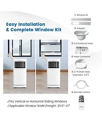 8000 BTU Portable Air Conditioner with Dehumidifier & Fan Mode, up to 250 Sq.Ft