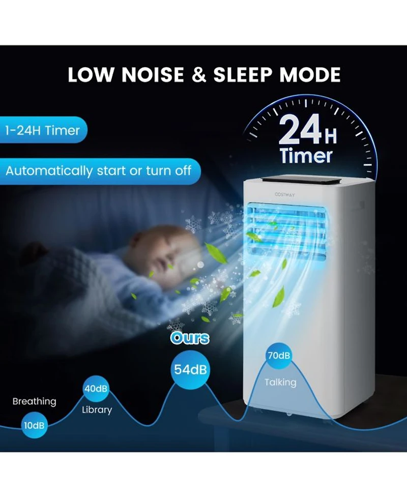 8000 BTU Portable Air Conditioner 3-in-1 AC Unit with Cool Fan Dehum Sleep Mode