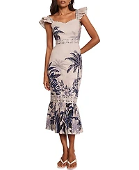 Mint Velvet Women's Palm Printed Dress