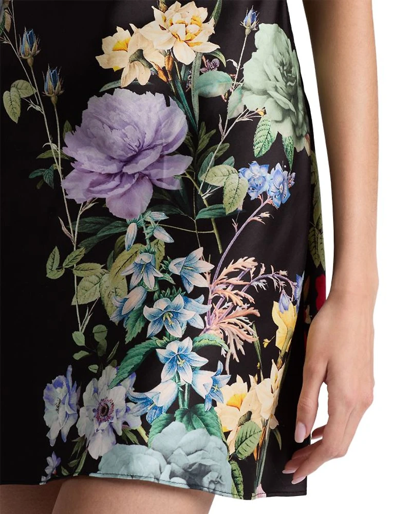 Harmony Floral Cowlneck Mini Dress