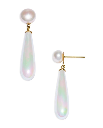 Shashi Imitation Pearl Linear Drop Earrings