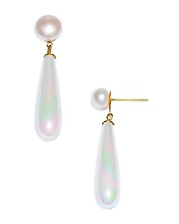 Shashi Imitation Pearl Linear Drop Earrings