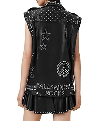 Billie Embellished Leather Vest