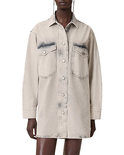 Allsaints Faye Sparkle Denim Shirt Dress