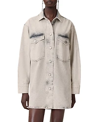 Allsaints Faye Sparkle Denim Shirt Dress